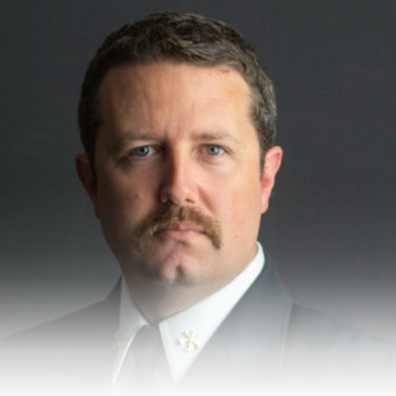 Portrait of South Shore Fire Department Chief Dustin Ellis